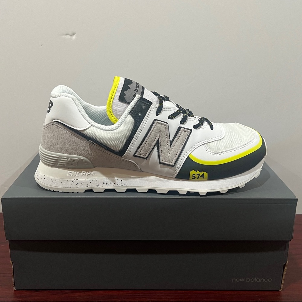 New Balance 574, U574TE2, White, Black & Green
